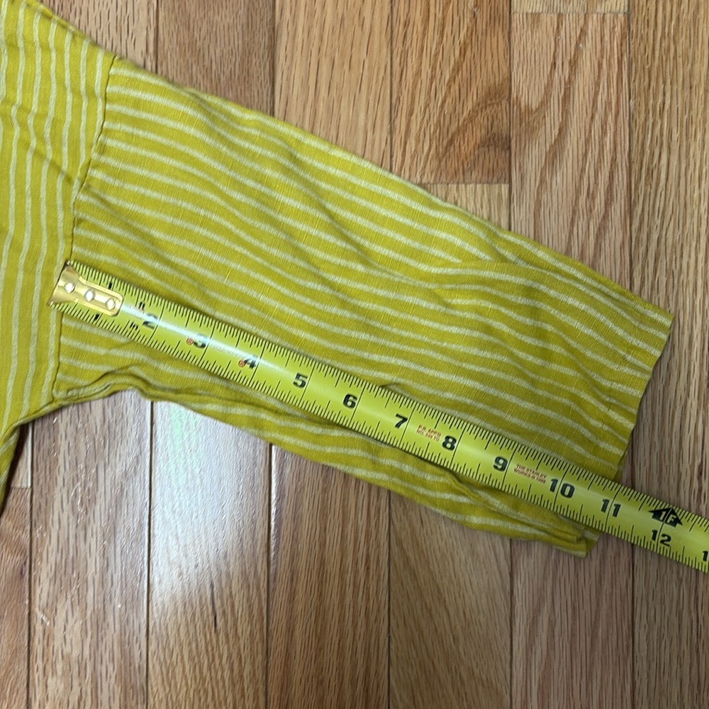 Lungo L'Arno Mustard Linen Ruffled Top - Large - Picture 7 of 7